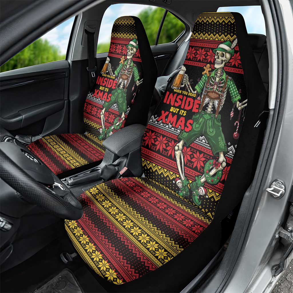 Lederhosen Skeleton Dance Car Seat Cover Bavarian Gothic Christmas - Wonder Print Shop