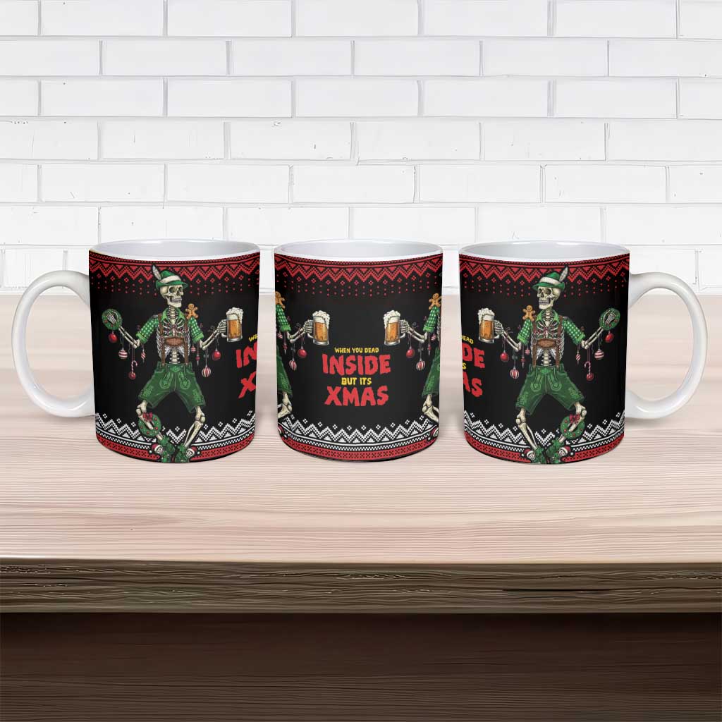 Lederhosen Skeleton Dance Ceramic Mug Bavarian Gothic Christmas - Wonder Print Shop