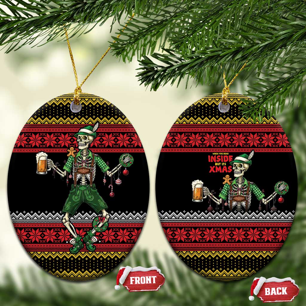 Lederhosen Skeleton Dance Ceramic Ornament Bavarian Gothic Christmas - Wonder Print Shop