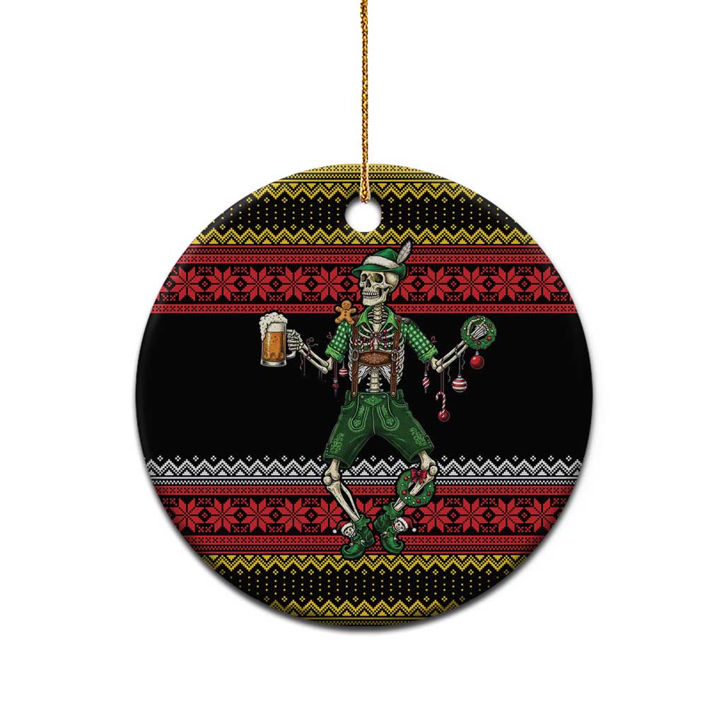 Lederhosen Skeleton Dance Ceramic Ornament Bavarian Gothic Christmas - Wonder Print Shop