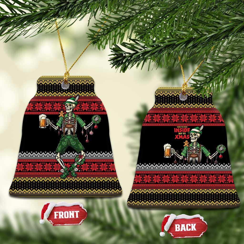 Lederhosen Skeleton Dance Ceramic Ornament Bavarian Gothic Christmas - Wonder Print Shop