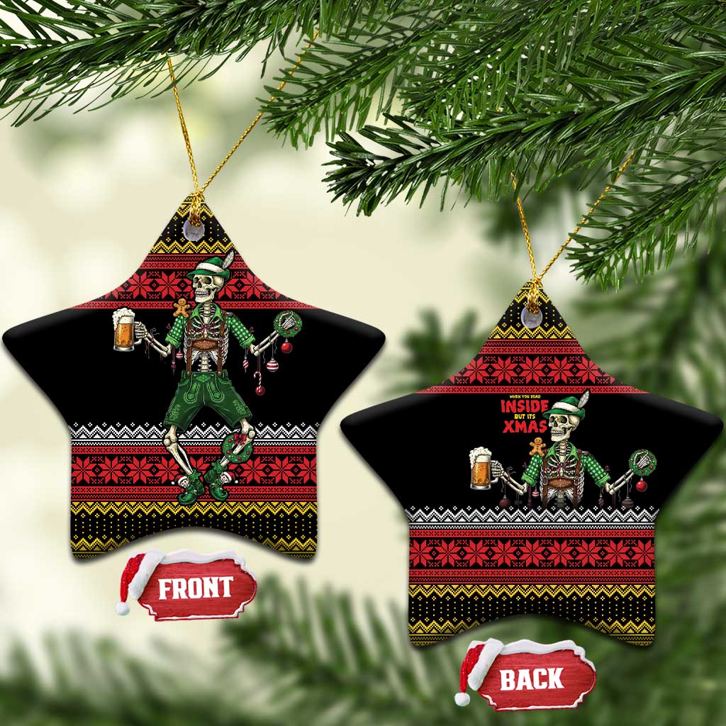 Lederhosen Skeleton Dance Ceramic Ornament Bavarian Gothic Christmas - Wonder Print Shop