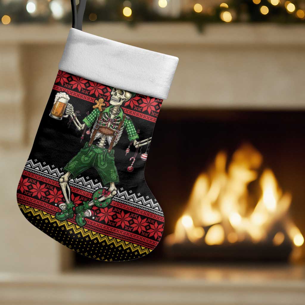 Lederhosen Skeleton Dance Christmas Stocking Bavarian Gothic Christmas - Wonder Print Shop