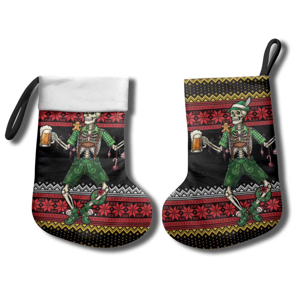 Lederhosen Skeleton Dance Christmas Stocking Bavarian Gothic Christmas - Wonder Print Shop
