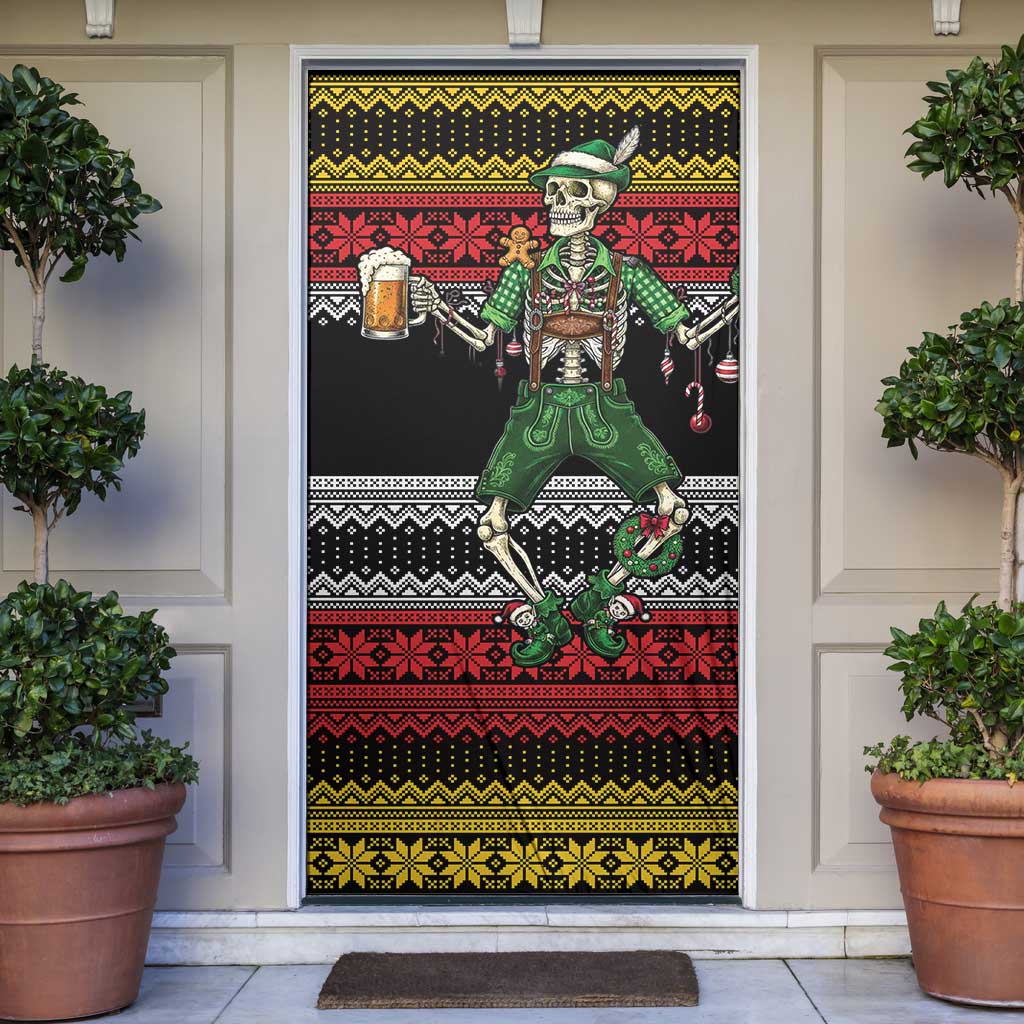 Lederhosen Skeleton Dance Door Cover Bavarian Gothic Christmas - Wonder Print Shop