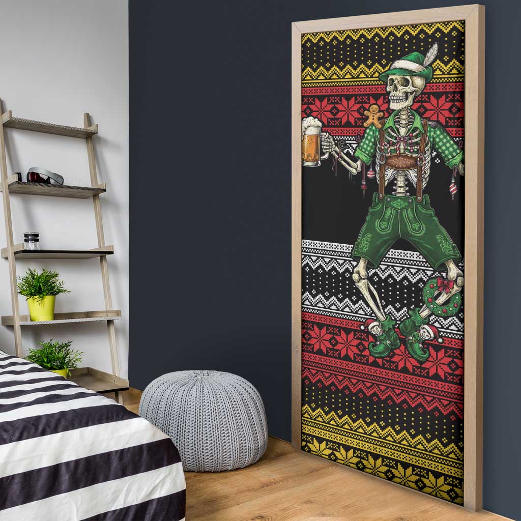 Lederhosen Skeleton Dance Door Cover Bavarian Gothic Christmas - Wonder Print Shop