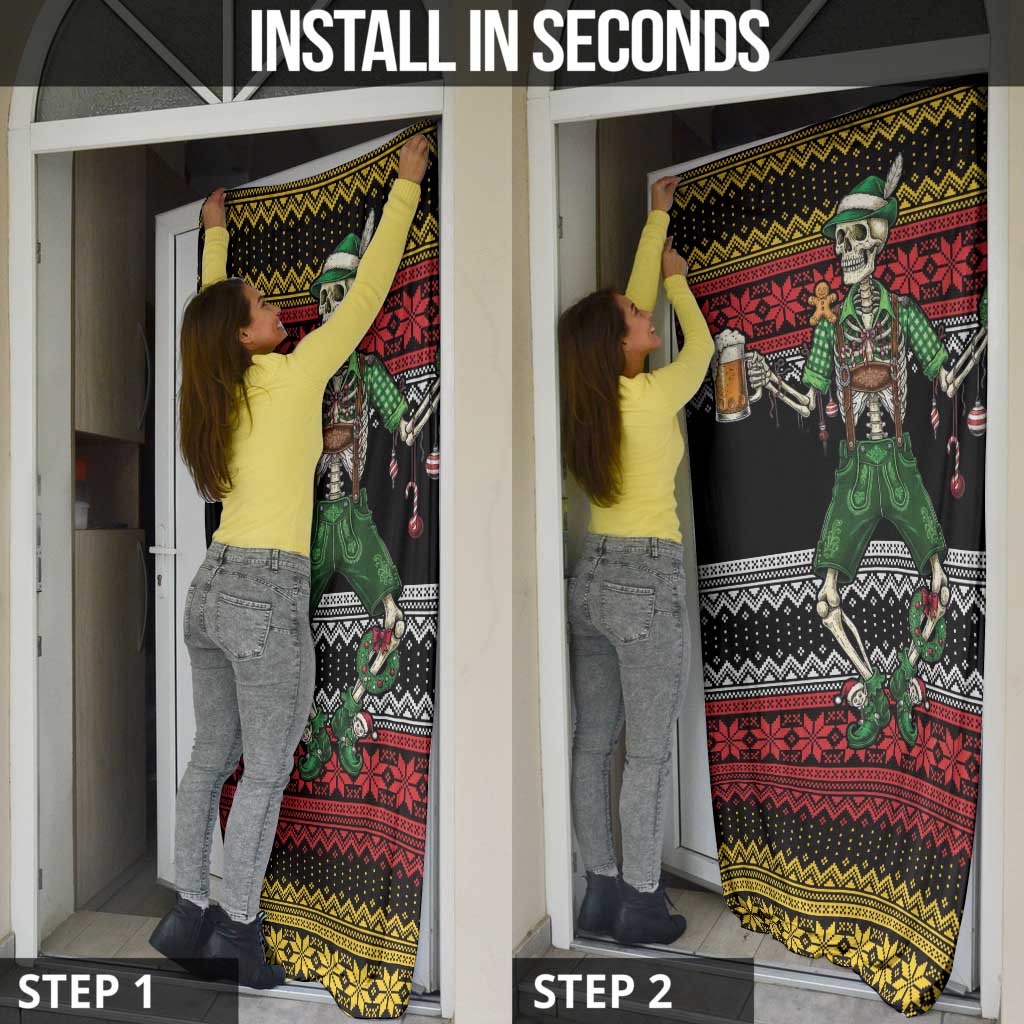 Lederhosen Skeleton Dance Door Cover Bavarian Gothic Christmas - Wonder Print Shop