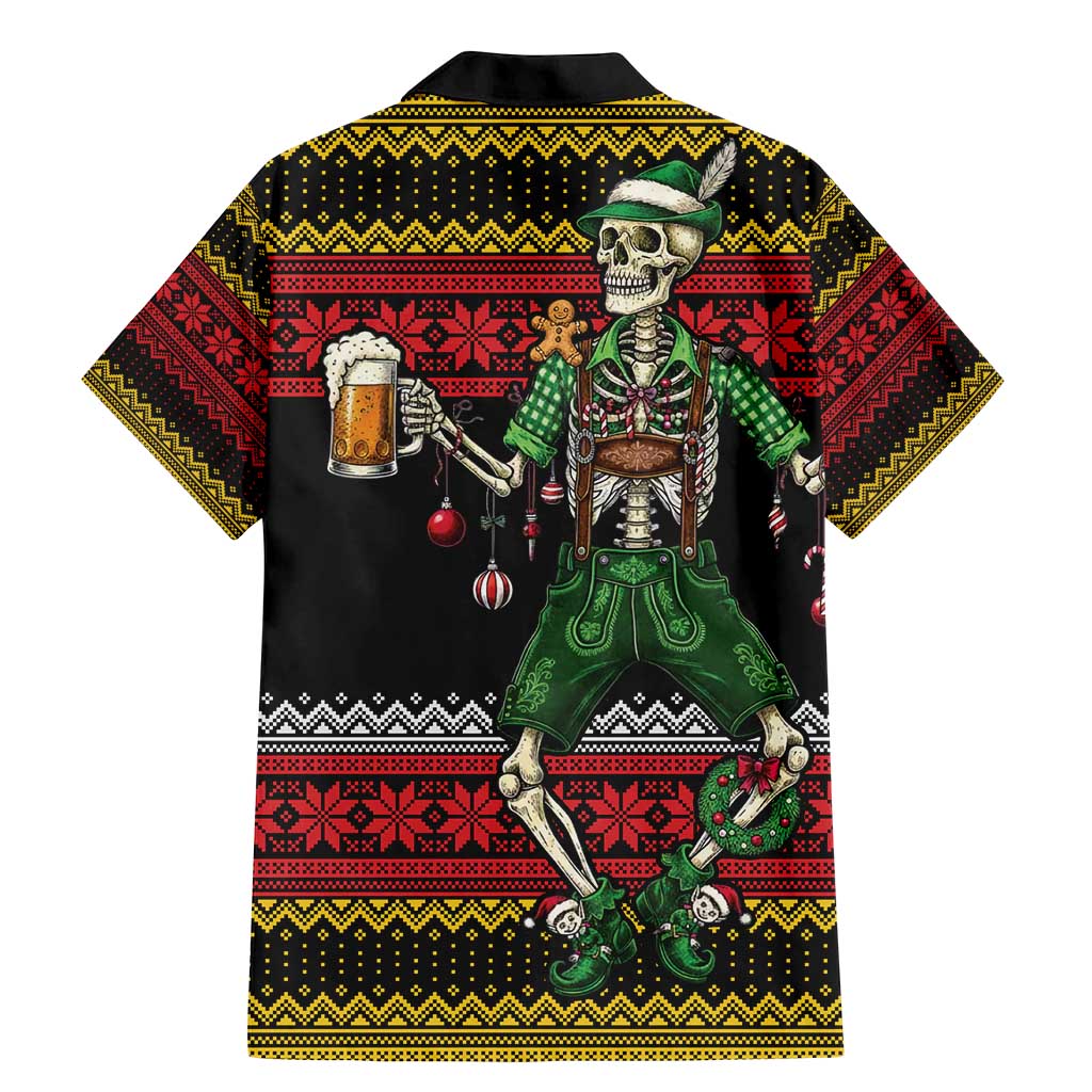Lederhosen Skeleton Dance Family Matching Mermaid Dress and Hawaiian Shirt Bavarian Gothic Christmas - Wonder Print Shop