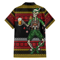 Lederhosen Skeleton Dance Family Matching Off The Shoulder Long Sleeve Dress and Hawaiian Shirt Bavarian Gothic Christmas - Wonder Print Shop
