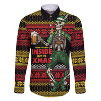 Lederhosen Skeleton Dance Family Matching Off The Shoulder Long Sleeve Dress and Hawaiian Shirt Bavarian Gothic Christmas - Wonder Print Shop