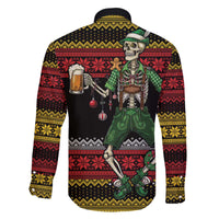 Lederhosen Skeleton Dance Family Matching Off The Shoulder Long Sleeve Dress and Hawaiian Shirt Bavarian Gothic Christmas - Wonder Print Shop