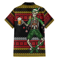 Lederhosen Skeleton Dance Family Matching Off Shoulder Maxi Dress and Hawaiian Shirt Bavarian Gothic Christmas - Wonder Print Shop