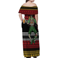 Lederhosen Skeleton Dance Family Matching Off Shoulder Maxi Dress and Hawaiian Shirt Bavarian Gothic Christmas - Wonder Print Shop