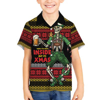 Lederhosen Skeleton Dance Family Matching Off Shoulder Maxi Dress and Hawaiian Shirt Bavarian Gothic Christmas - Wonder Print Shop