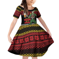 Lederhosen Skeleton Dance Family Matching Off Shoulder Short Dress and Hawaiian Shirt Bavarian Gothic Christmas - Wonder Print Shop