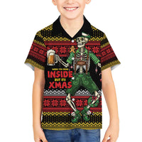 Lederhosen Skeleton Dance Family Matching Short Sleeve Bodycon Dress and Hawaiian Shirt Bavarian Gothic Christmas - Wonder Print Shop