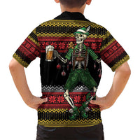 Lederhosen Skeleton Dance Family Matching Summer Maxi Dress and Hawaiian Shirt Bavarian Gothic Christmas - Wonder Print Shop
