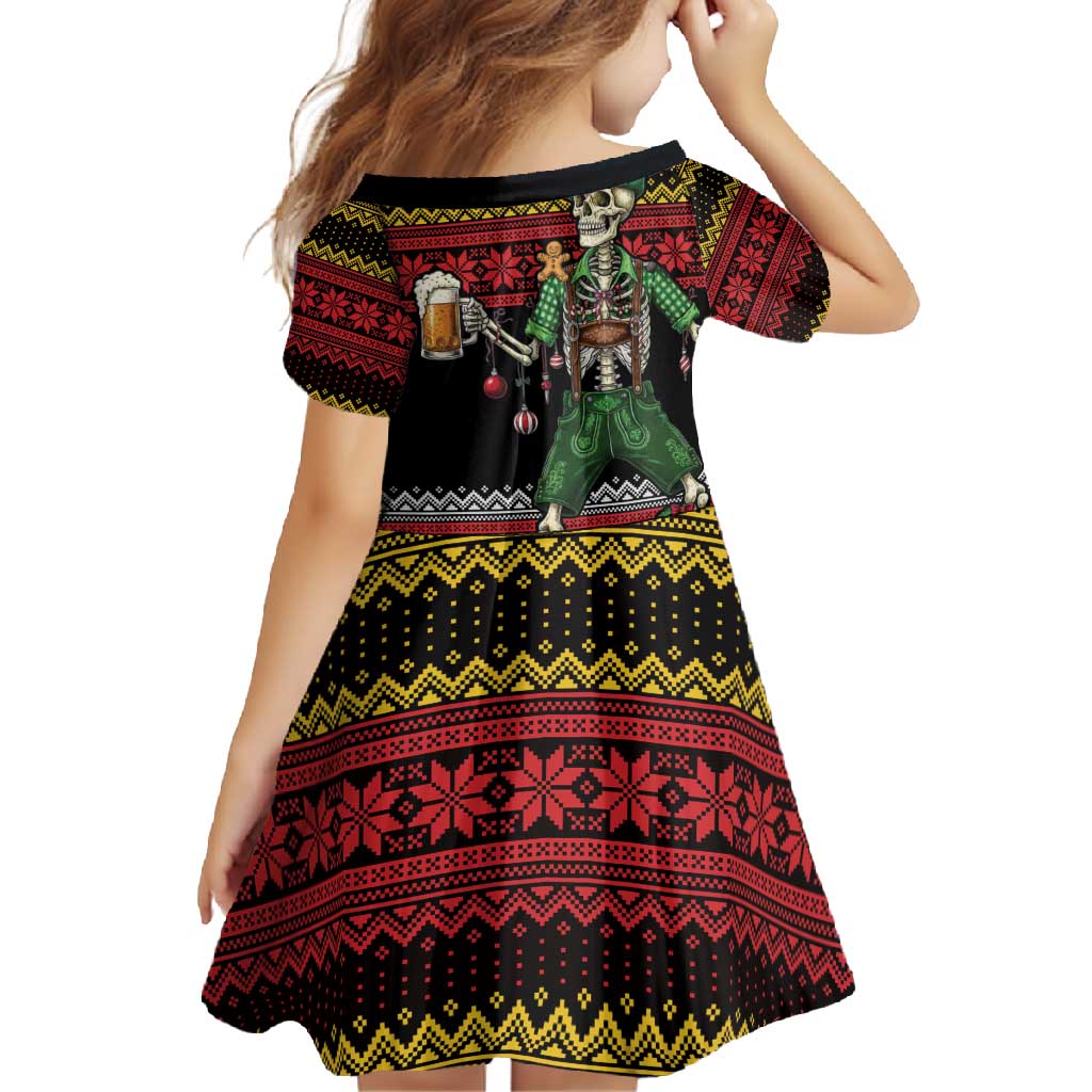 Lederhosen Skeleton Dance Family Matching Summer Maxi Dress and Hawaiian Shirt Bavarian Gothic Christmas - Wonder Print Shop