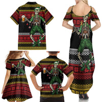 Lederhosen Skeleton Dance Family Matching Summer Maxi Dress and Hawaiian Shirt Bavarian Gothic Christmas - Wonder Print Shop
