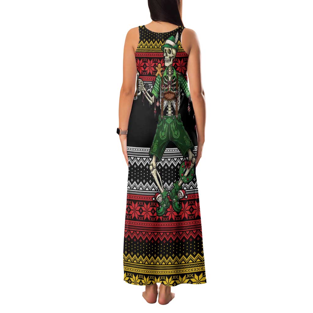 Lederhosen Skeleton Dance Family Matching Tank Maxi Dress and Hawaiian Shirt Bavarian Gothic Christmas - Wonder Print Shop