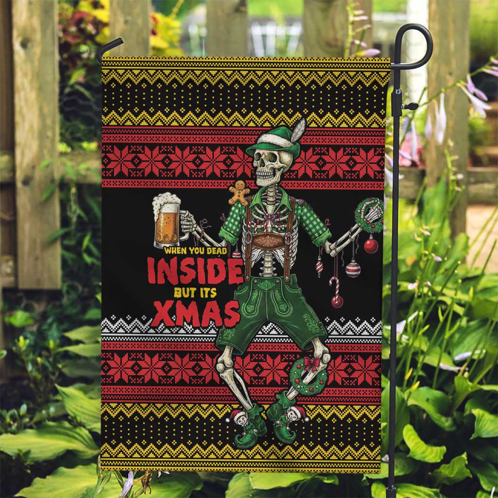 Lederhosen Skeleton Dance Garden Flag Bavarian Gothic Christmas - Wonder Print Shop