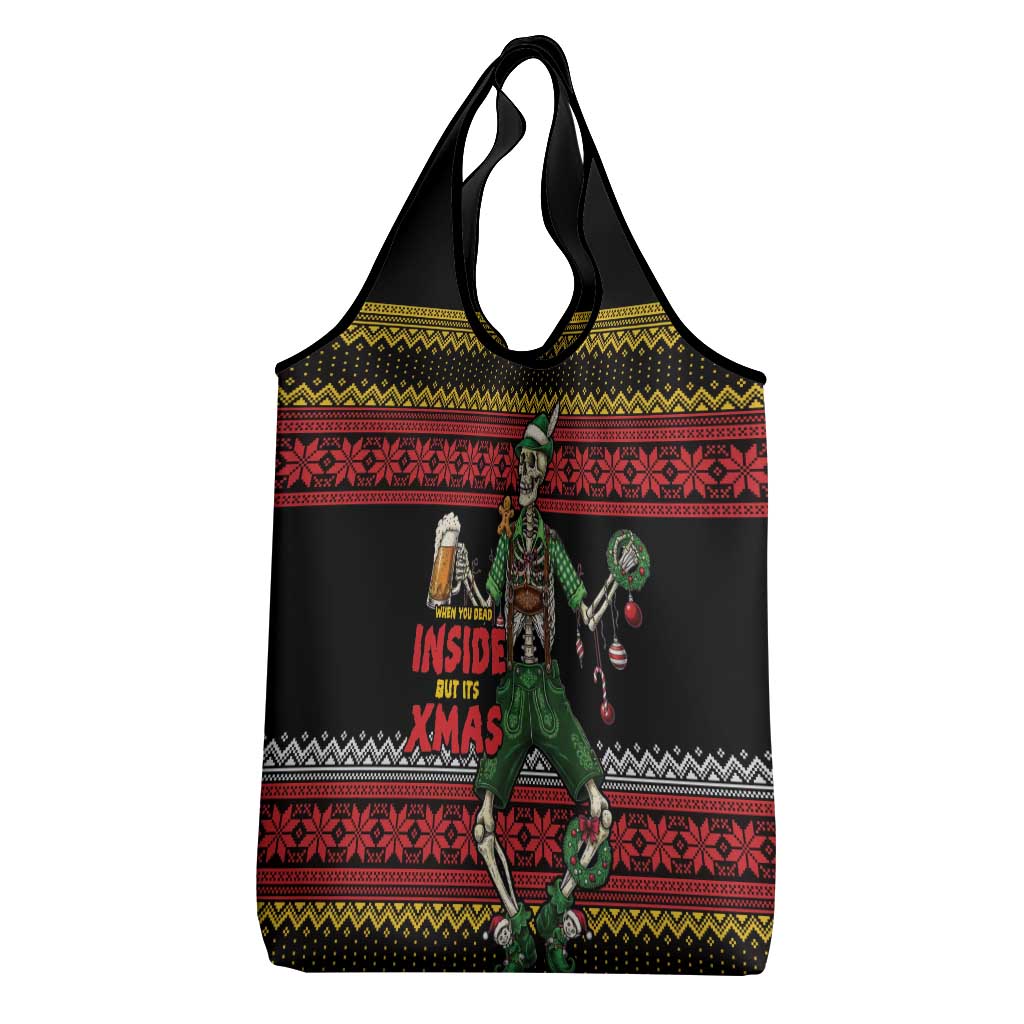 Lederhosen Skeleton Dance Grocery Bag Bavarian Gothic Christmas - Wonder Print Shop