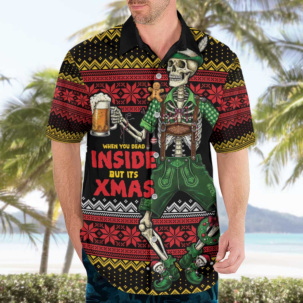 Lederhosen Skeleton Dance Hawaiian Shirt Bavarian Gothic Christmas - Wonder Print Shop