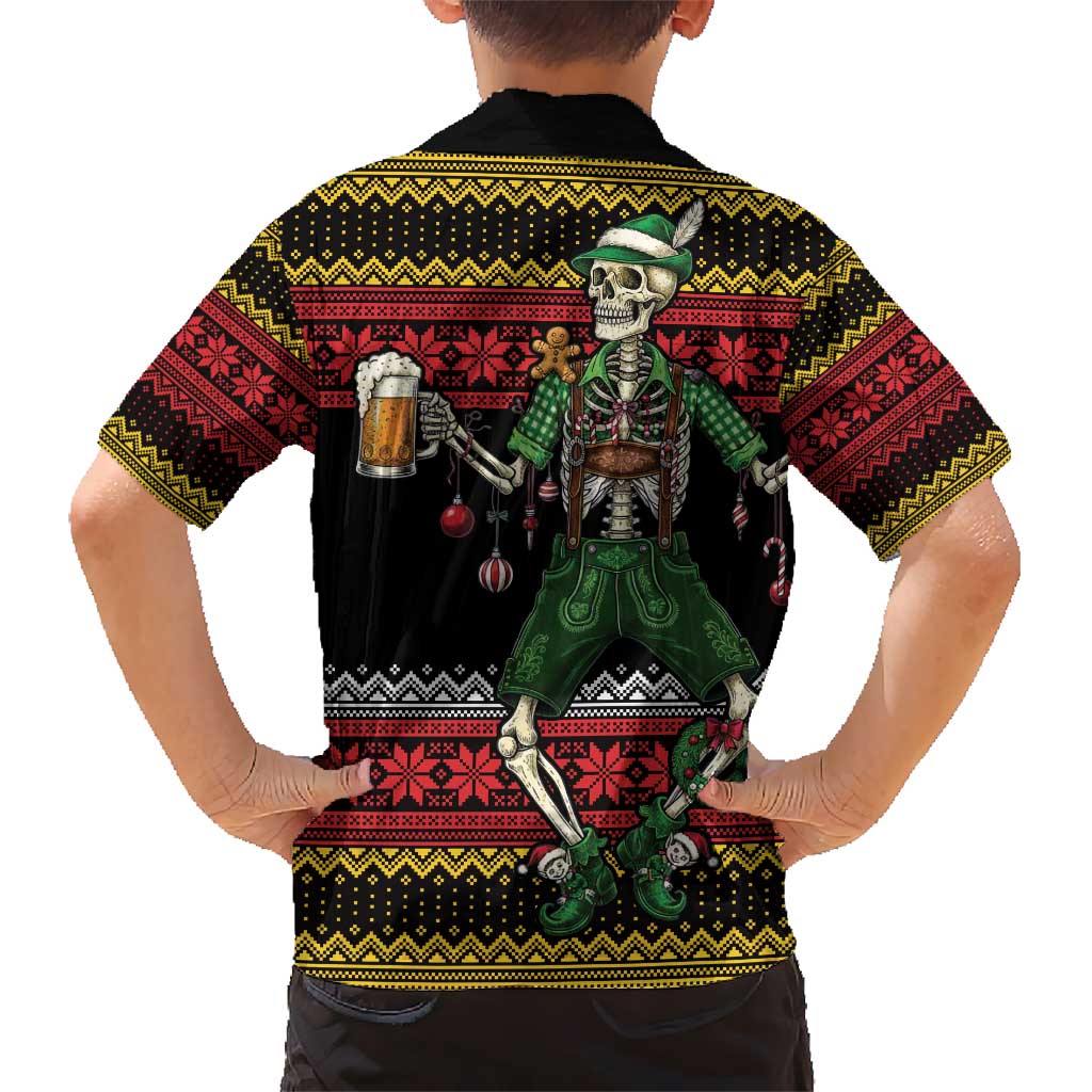 Lederhosen Skeleton Dance Hawaiian Shirt Bavarian Gothic Christmas - Wonder Print Shop