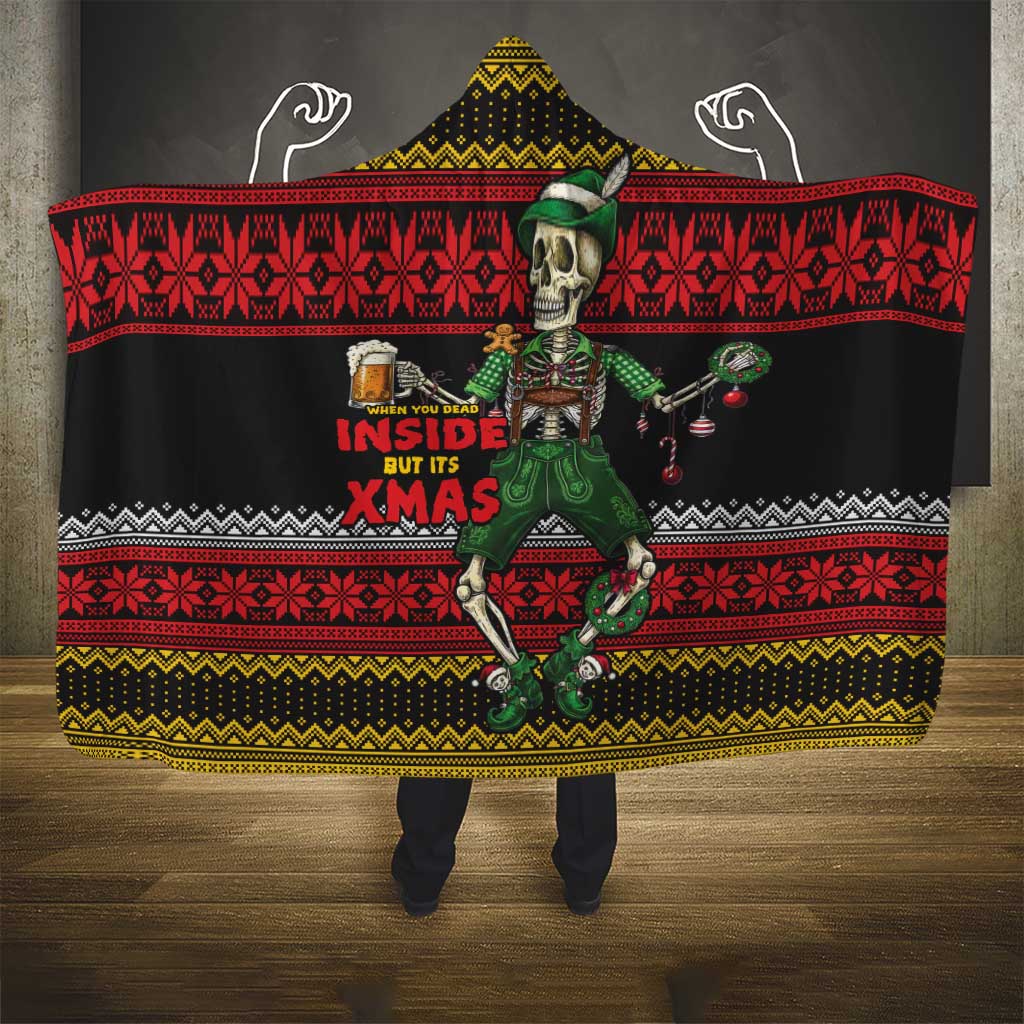 Lederhosen Skeleton Dance Hooded Blanket Bavarian Gothic Christmas - Wonder Print Shop