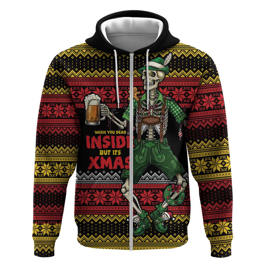 Lederhosen Skeleton Dance Hoodie Bavarian Gothic Christmas - Wonder Print Shop