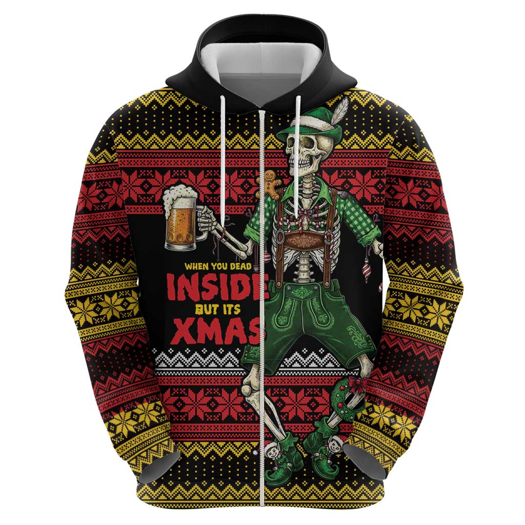 Lederhosen Skeleton Dance Hoodie Bavarian Gothic Christmas - Wonder Print Shop