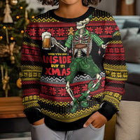 Lederhosen Skeleton Dance Kid Ugly Christmas Sweater Bavarian Gothic Christmas - Wonder Print Shop