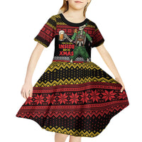 Lederhosen Skeleton Dance Kid Short Sleeve Dress Bavarian Gothic Christmas - Wonder Print Shop