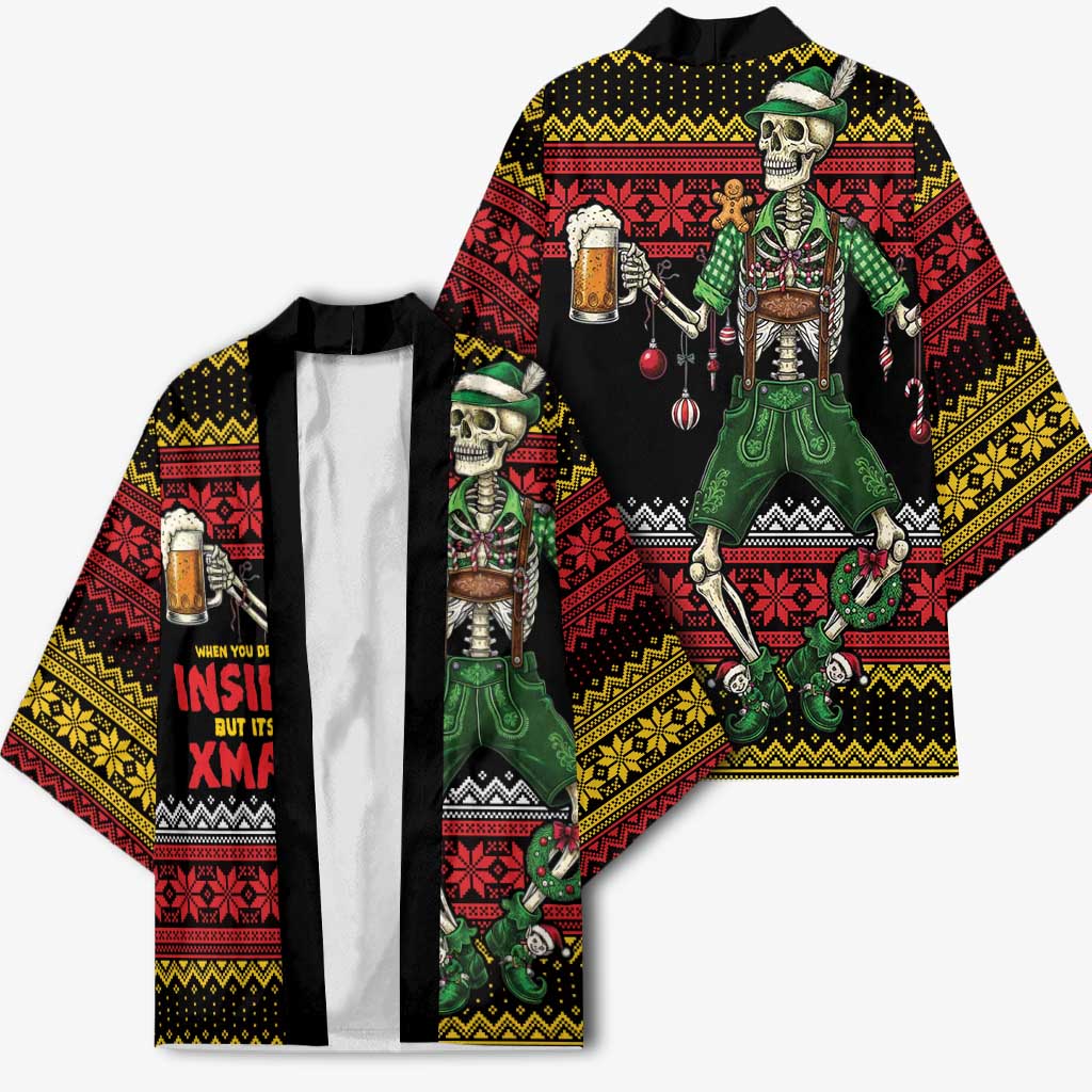 Lederhosen Skeleton Dance Kimono Bavarian Gothic Christmas - Wonder Print Shop