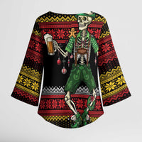 Lederhosen Skeleton Dance Kimono Sleeve Blouse Bavarian Gothic Christmas - Wonder Print Shop