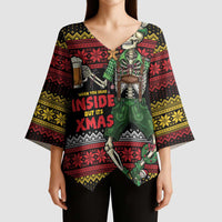 Lederhosen Skeleton Dance Kimono Sleeve Blouse Bavarian Gothic Christmas - Wonder Print Shop