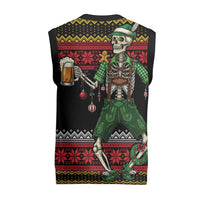Lederhosen Skeleton Dance Christmas Knitted V-Neck Vest Bavarian Gothic Christmas - Wonder Print Shop