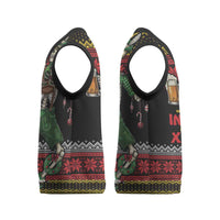 Lederhosen Skeleton Dance Christmas Knitted V-Neck Vest Bavarian Gothic Christmas - Wonder Print Shop