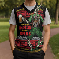 Lederhosen Skeleton Dance Christmas Knitted V-Neck Vest Bavarian Gothic Christmas - Wonder Print Shop