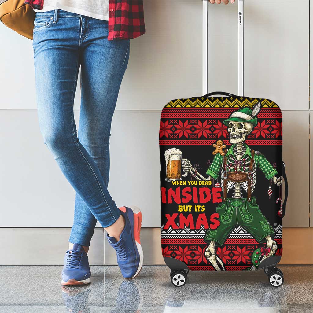 Lederhosen Skeleton Dance Luggage Cover Bavarian Gothic Christmas - Wonder Print Shop