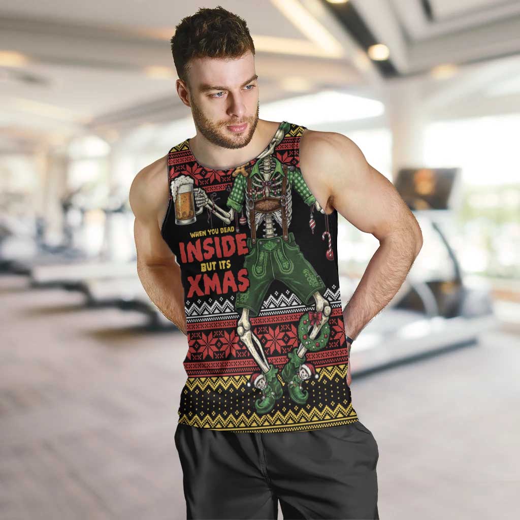 Lederhosen Skeleton Dance Men Tank Top Bavarian Gothic Christmas - Wonder Print Shop