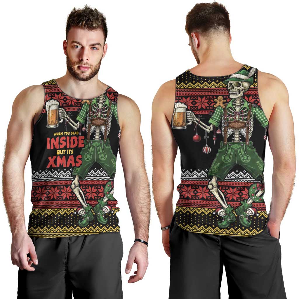 Lederhosen Skeleton Dance Men Tank Top Bavarian Gothic Christmas - Wonder Print Shop