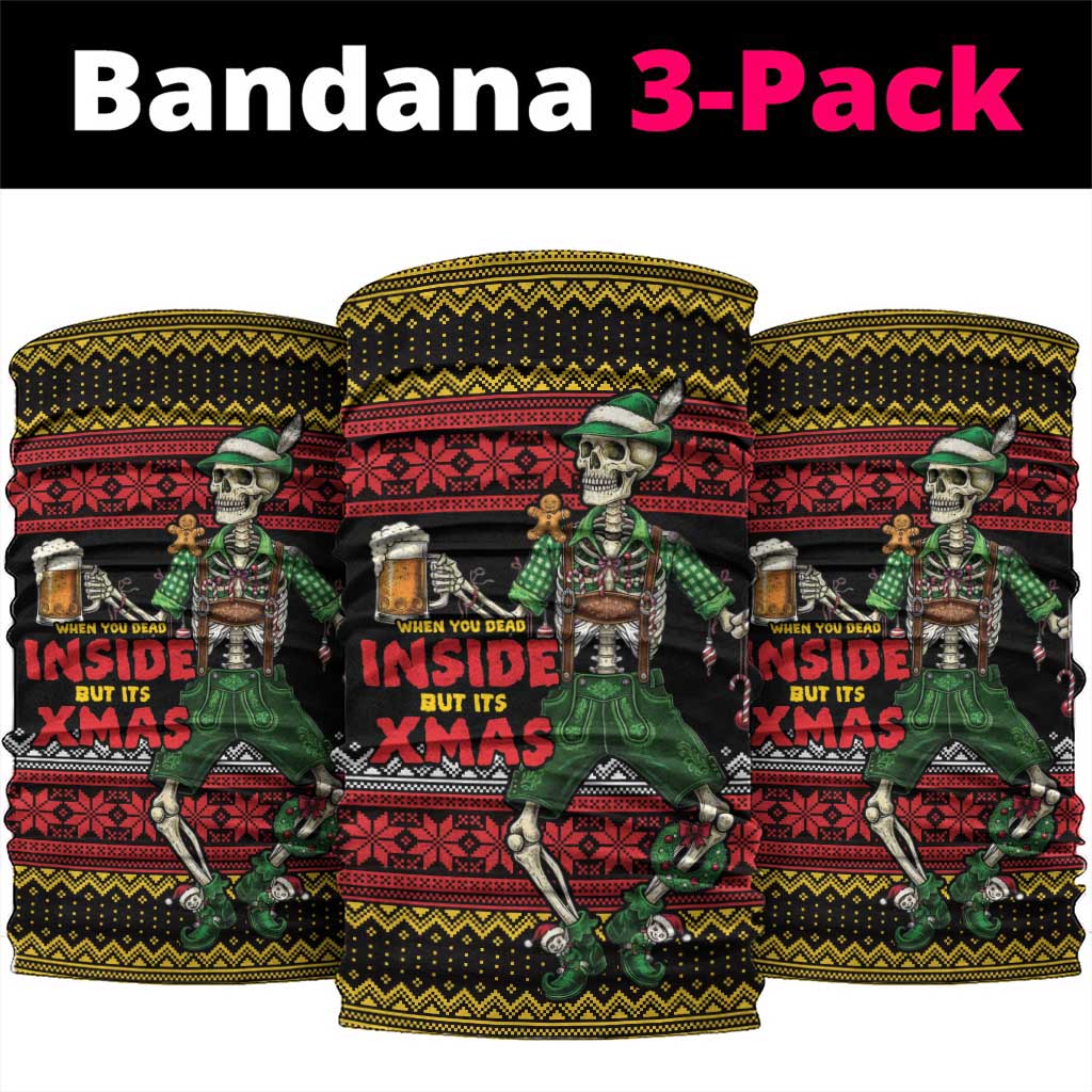 Lederhosen Skeleton Dance Neck Gaiter Bavarian Gothic Christmas - Wonder Print Shop