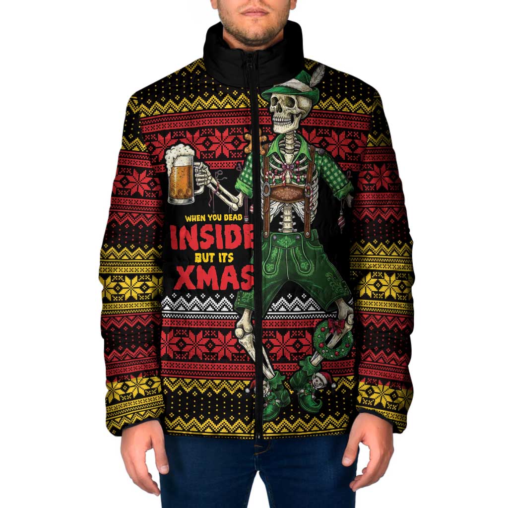 Lederhosen Skeleton Dance Padded Jacket Bavarian Gothic Christmas - Wonder Print Shop