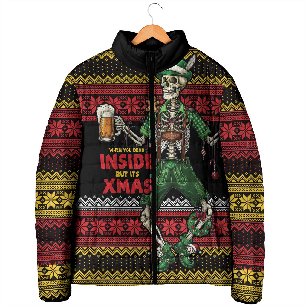 Lederhosen Skeleton Dance Padded Jacket Bavarian Gothic Christmas - Wonder Print Shop