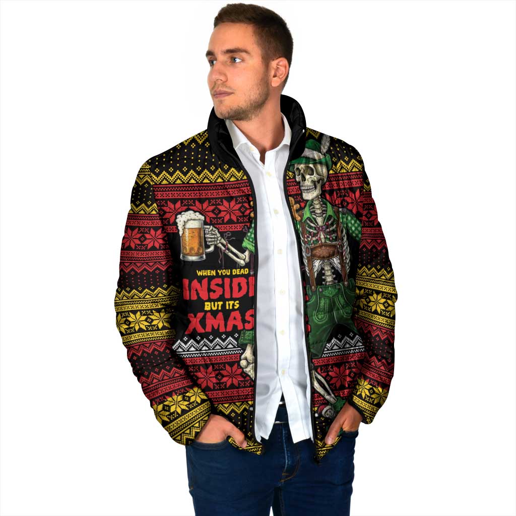 Lederhosen Skeleton Dance Padded Jacket Bavarian Gothic Christmas - Wonder Print Shop