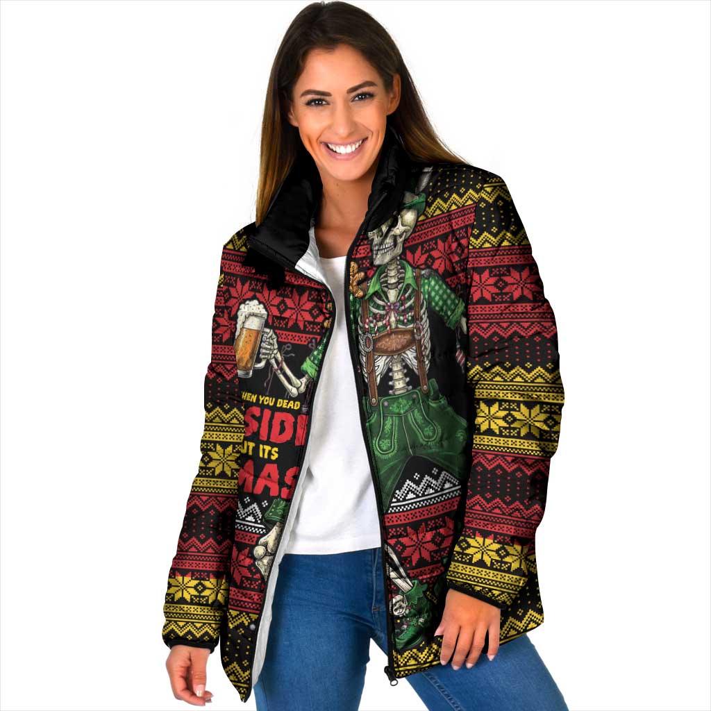 Lederhosen Skeleton Dance Padded Jacket Bavarian Gothic Christmas - Wonder Print Shop