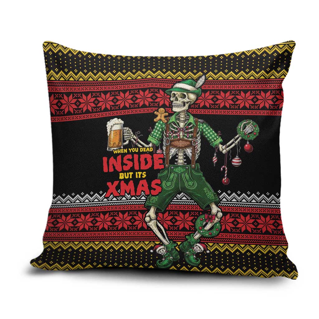Lederhosen Skeleton Dance Pillow Cover Bavarian Gothic Christmas - Wonder Print Shop