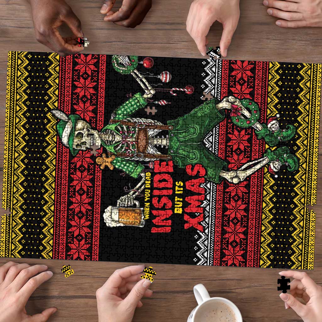 Lederhosen Skeleton Dance Puzzle Bavarian Gothic Christmas - Wonder Print Shop