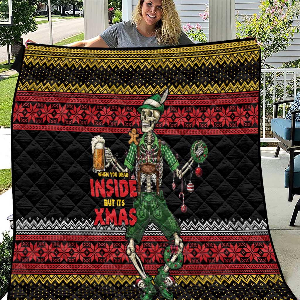 Lederhosen Skeleton Dance Quilt Bavarian Gothic Christmas - Wonder Print Shop